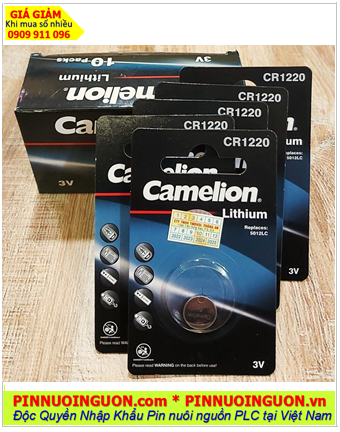 COMBO mua 01Hộp 10vỉ=10viên Pin 3v lithium Camelion CR1220 chính hãng _Giá chỉ 229.000/Hộp